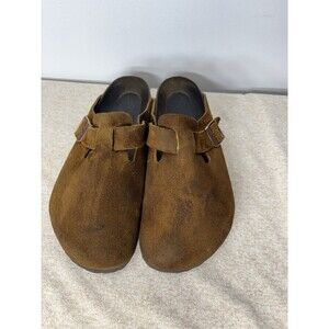 Birkenstock Boston soft footbed suede leather Brown Sz 41